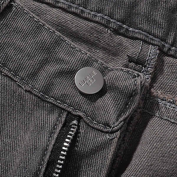 Wide Leg Black Bold Letter Print Jeans