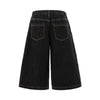 Checkered Bandana Baggy Denim Bermuda Shorts