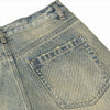 Vintage Wash Distressed Wide-Leg Jeans