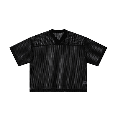 Breathable Mesh Oversized V Neck Tee