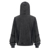 Distressed Vintage Wash Zip Up Hoodie