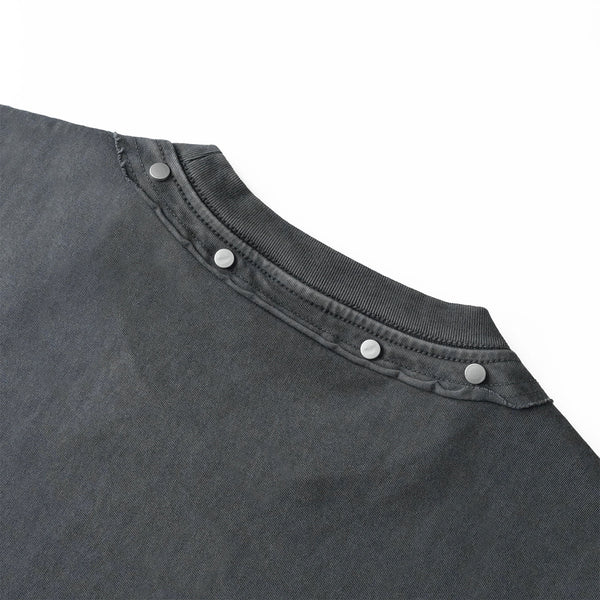 Rivet Detail Washed Boxy Fit T-Shirt