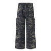 Camo Military Workwear Wide-Leg Cargo Utility Pants