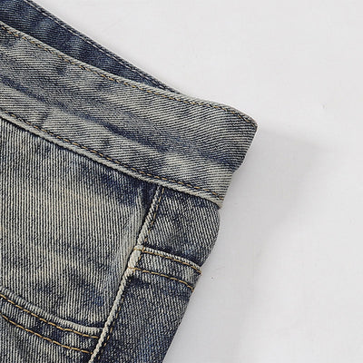 Distressed Patched Star Detail Jeans