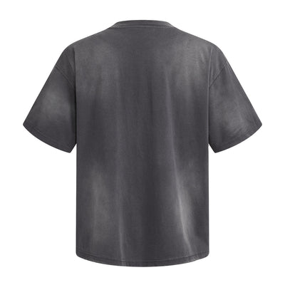 Swirl Dyed Distressed Pocket Loose Fit Crew Tee