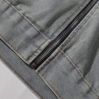 Oversized Zip-Up Denim Jacket