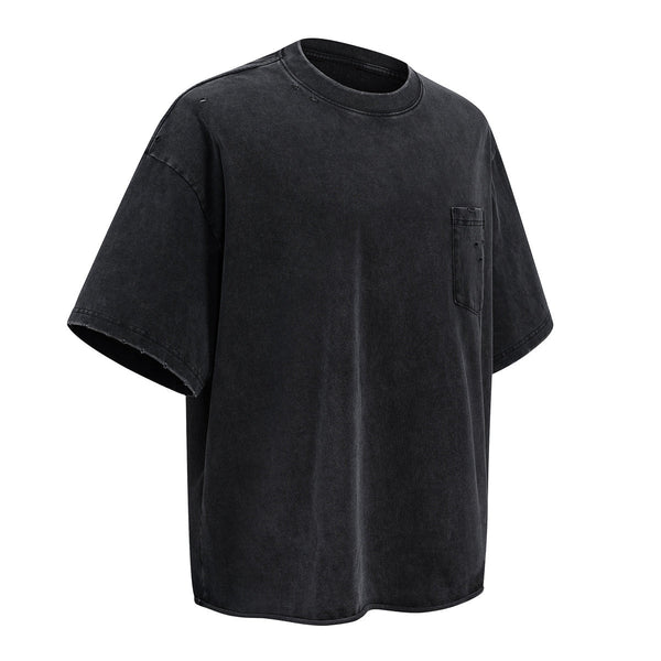 Utility Pocket Distressed Washed Oversized Street Tee