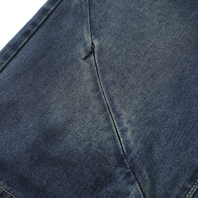 Elastic Waist Decorative Zip Bermuda Shorts