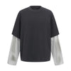 Washed Colorblock Contrast Sleeve Tee