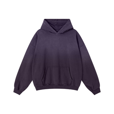 Relaxed Overdyed Ombre Faded Cotton Hoodie