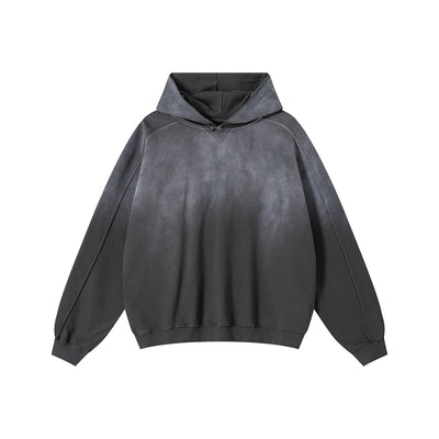 Heavyweight Washed Ombre Faded Cotton Hoodie