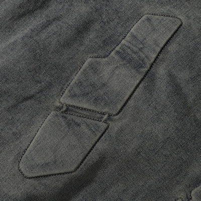 Bold Stitching Distressed Denim Jacket