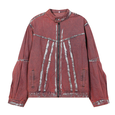 Wax Coated Denim Motorcycle Jacket
