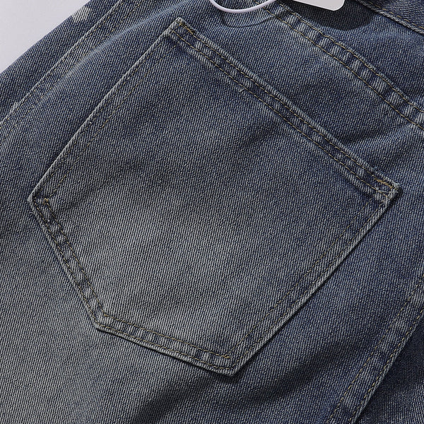 Cross Print Wide Leg Denim Jeans