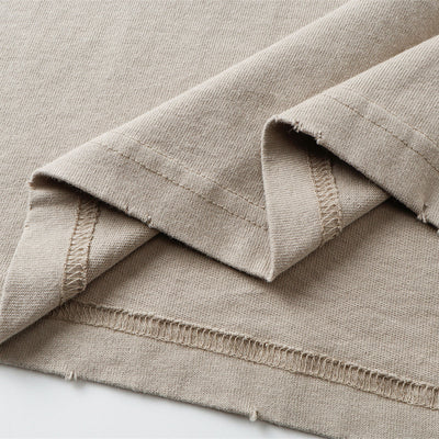 Washed Raw-Edge Pocket Clean Fit Crew Neck Tee