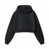 Women's Solid Color Relaxed Cropped Hoodie