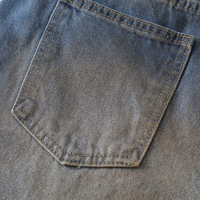 Loose Fit Embroidered Patch Distressed Jeans