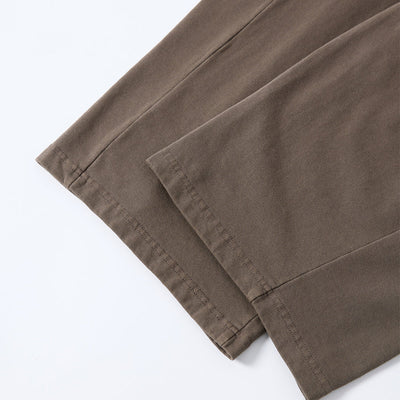 Curved Seam Straight Leg Casual Street Trousers