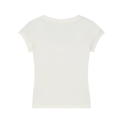 Solid-Color V-Neck Cotton T-Shirt 6.45oz