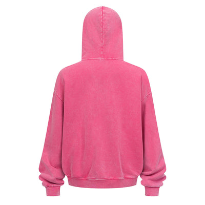 Double Yarn Vintage Washed Zippered Comfort Hoodie
