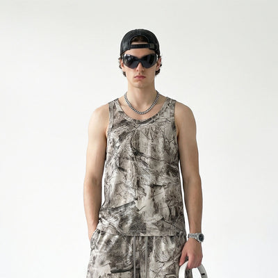 Forest Print Camo Nature Inspired Sleeveless Tank