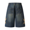 Elastic Waist Star Applique Bermuda Shorts