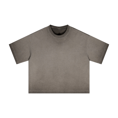 Reverse Fry Washed Vintage Casual Cotton Tee