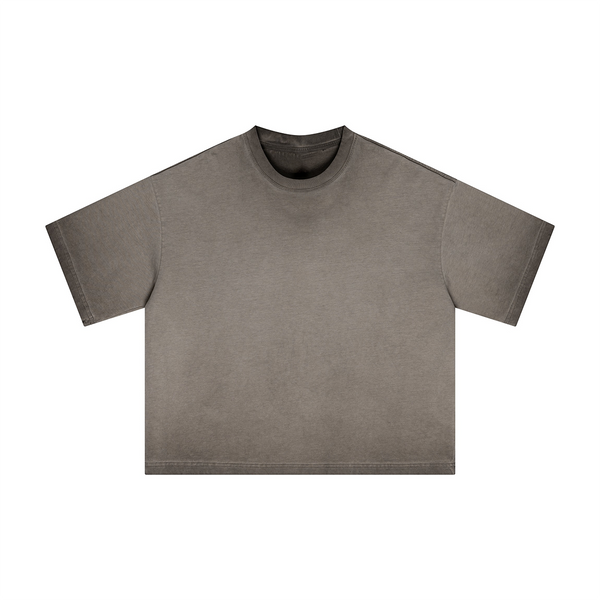 Reverse Fry Washed Vintage Casual Cotton Tee