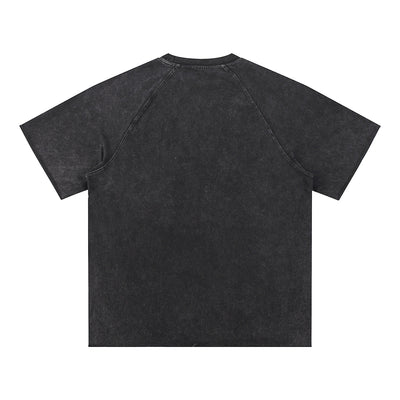 Stone-Washed Raw-Edge T-Shirt 275gsm