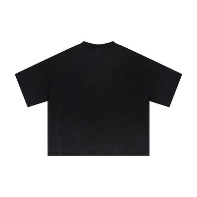 Reverse Fry Washed Vintage Casual Cotton Tee