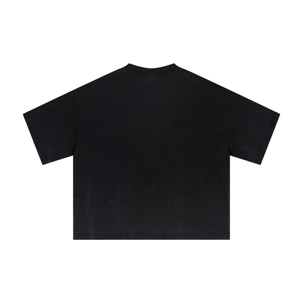 Reverse Fry Washed Vintage Casual Cotton Tee