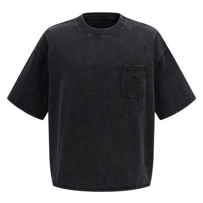Utility Pocket Distressed Washed Oversized Street Tee