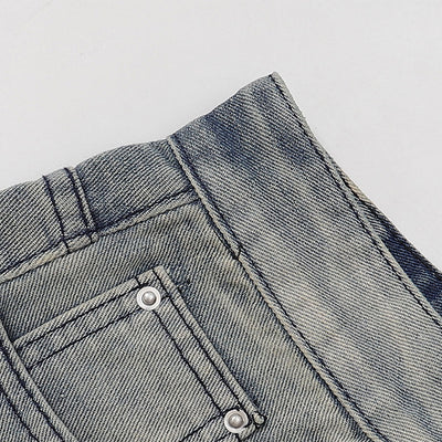 Paint Splatter Distressed Wide Leg Denim