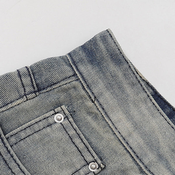 Paint Splatter Distressed Wide Leg Denim