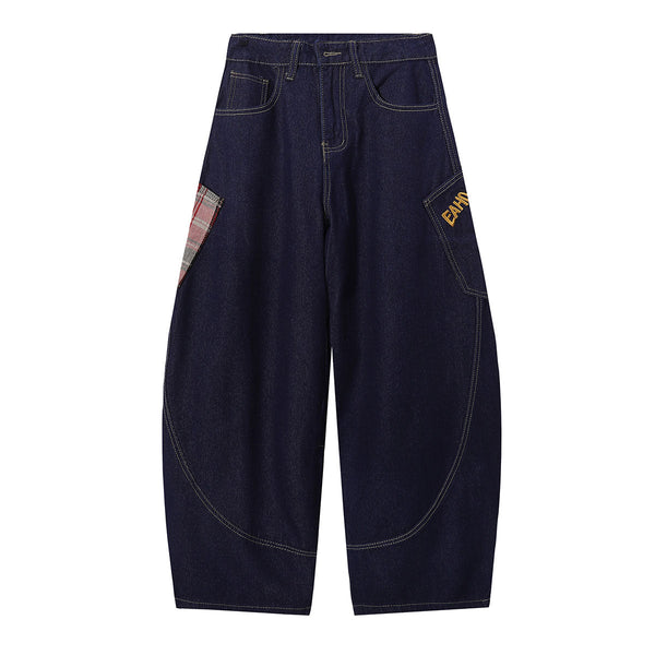 Wide Leg Utility Indigo Denim Pants
