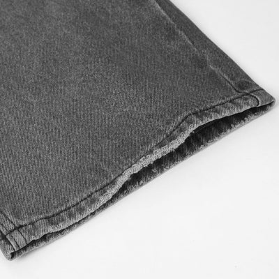 Vintage Wash Ripped Knee Straight-Leg Jeans