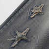 Distressed Patched Star Detail Jeans