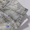 Digital Print Vintage Style Faux Denim Jeans