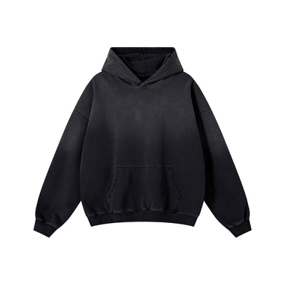 Relaxed Overdyed Ombre Faded Cotton Hoodie