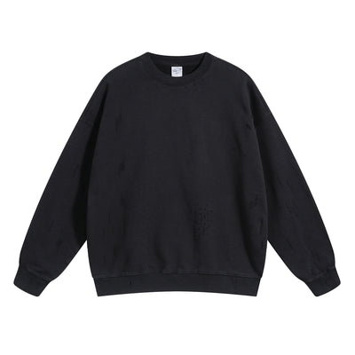 Vintage Washed Distressed Thick Sweatshirt
