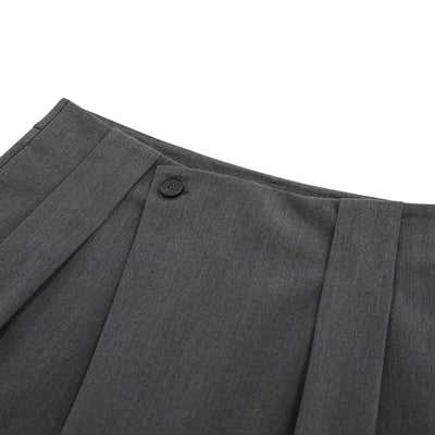Vintage Asymmetrical Wide Leg Cropped Suit Shorts