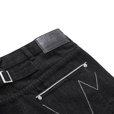 Street Deconstructed Embroidered Slim Flare Jeans