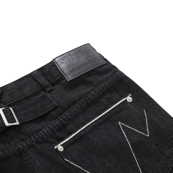 Street Deconstructed Embroidered Slim Flare Jeans