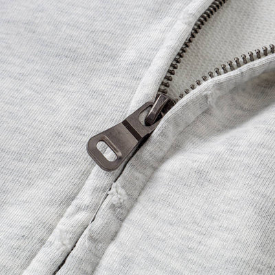 Washed Raw Edge Double Slider Zip Hoodie