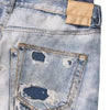 West Coast Double Waist Denim Texture Wide Leg Pants
