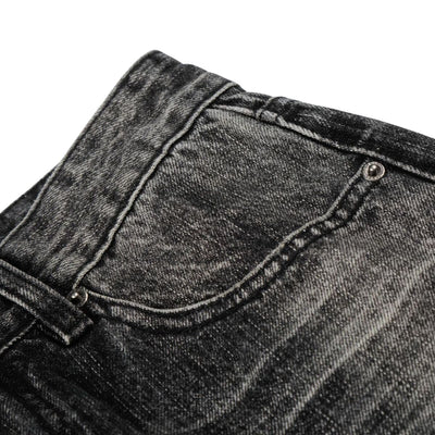 Vintage Washed Wide Leg Lightning Whisker Jeans
