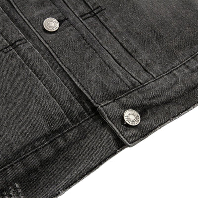 Street Distressed Patchwork Vintage Denim Jacket