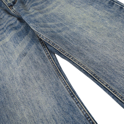 Men's Mid-Rise Straight-Leg Washed Denim Pants – Vintage Casual