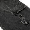 Men's Distressed Washed Denim Cargo Pants Wide Leg Unique Structured