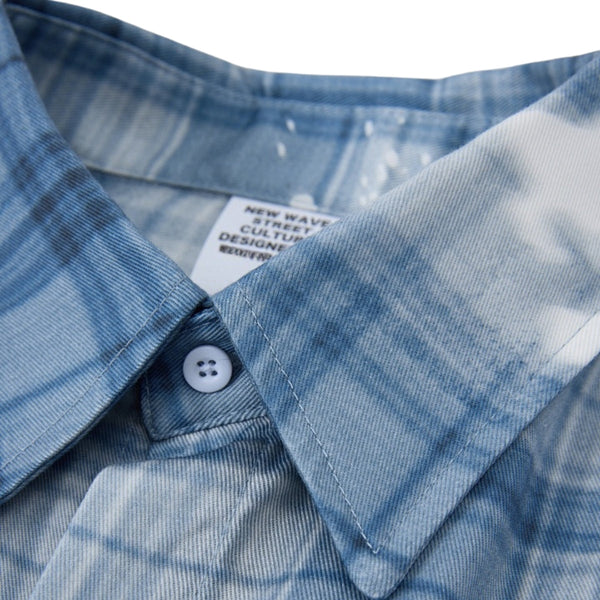 Heavyweight Distressed Plaid Box Polo Shirt 7.0oz